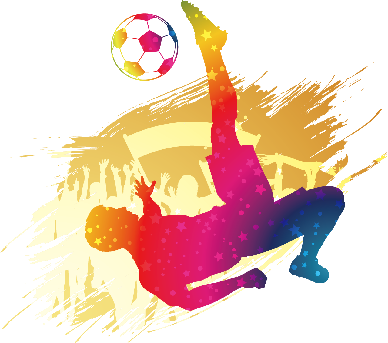 Football Player Silhouette Royalty-free - Silhouette Soccer Kick Clipart (1280x1132), Png Download