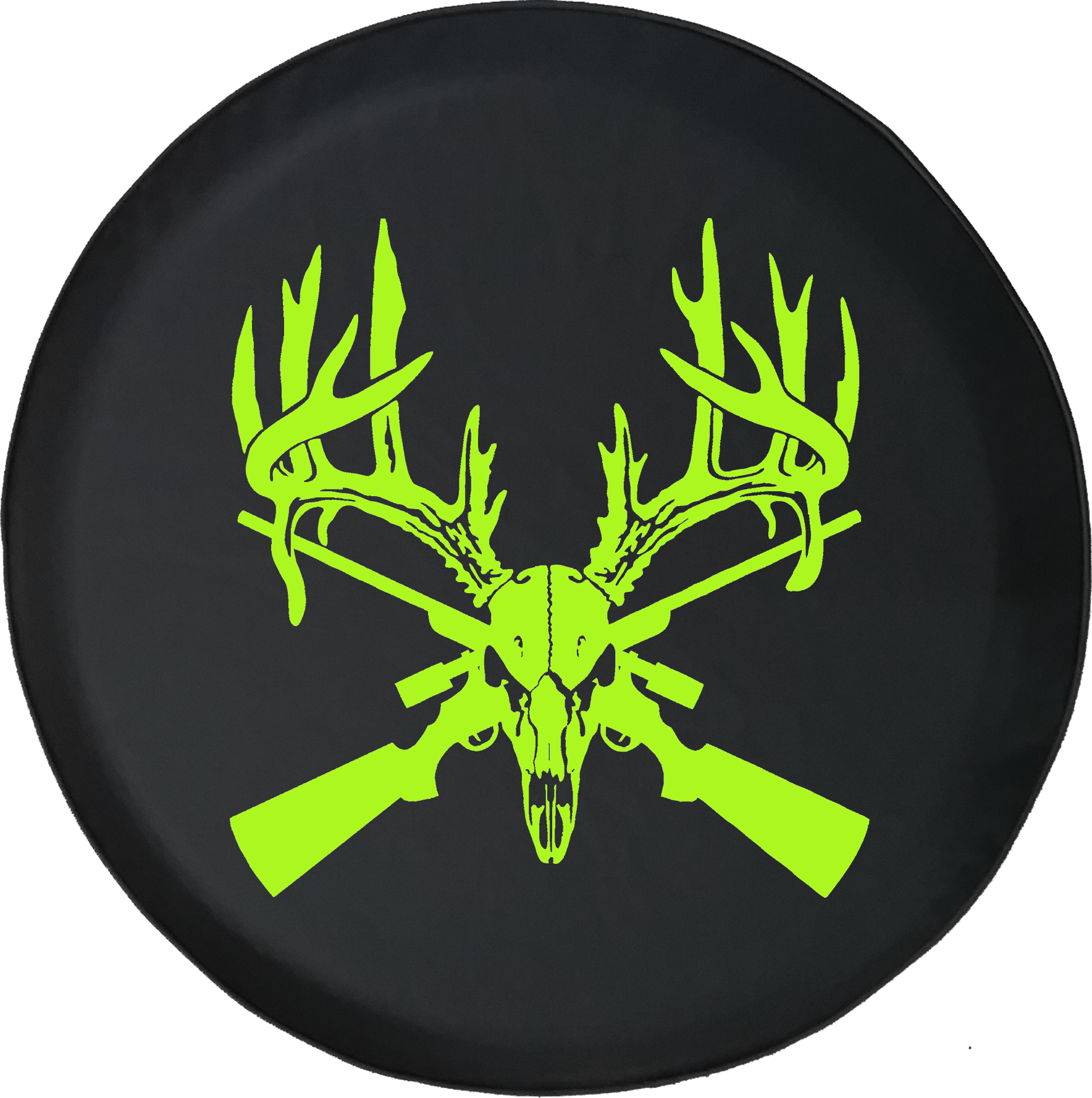 Deer Skull Big Rack Crossed Hunting Rifles - Buck Skull And Arrows (1768x1777), Png Download