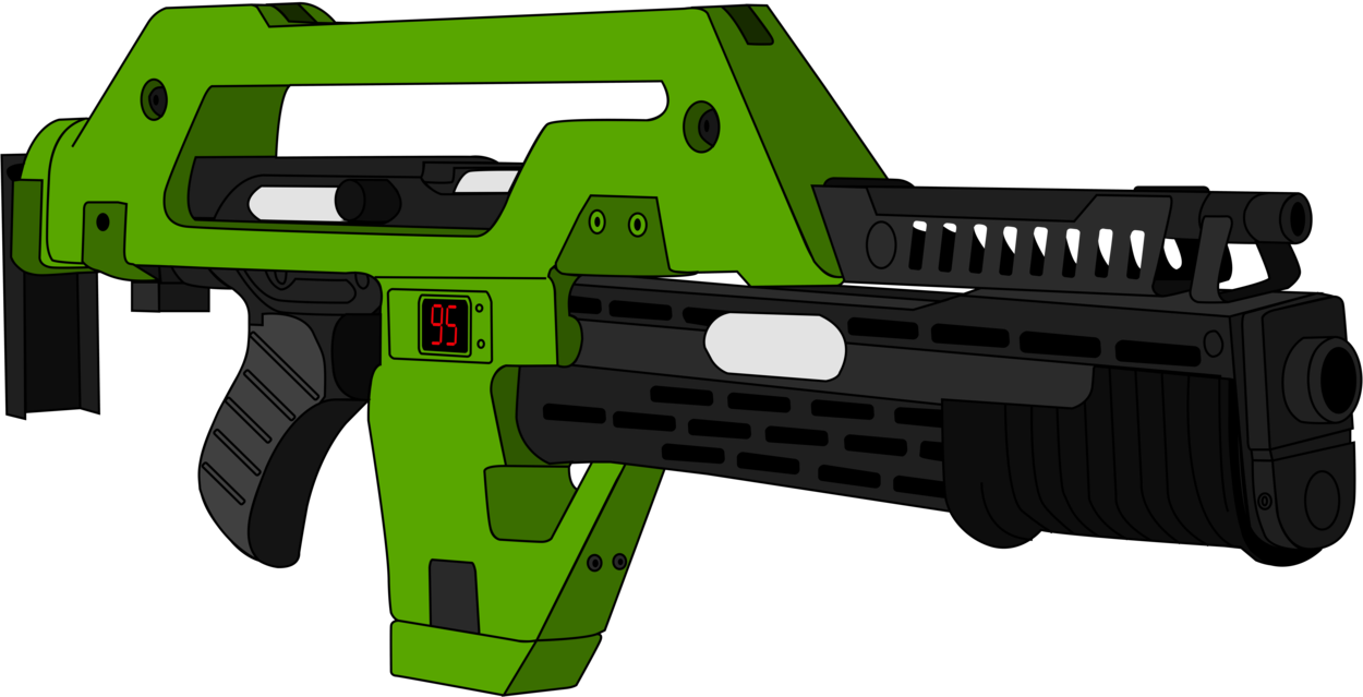 Shotgun Clipart Colonial Gun - M41a Pulse Rifle Police (1250x639), Png Download