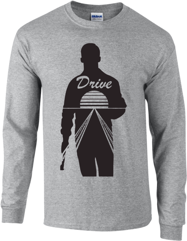 Ryan Gosling Drive Jumper - Hills Longsleeve (819x1024), Png Download