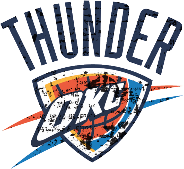 Oklahoma City Thunder 2008-present Primary Logo Distressed - Logo Oklahoma City Thunder (822x1086), Png Download