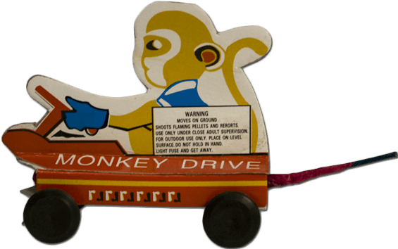 Monkey Drives Car - Toy Vehicle (565x603), Png Download