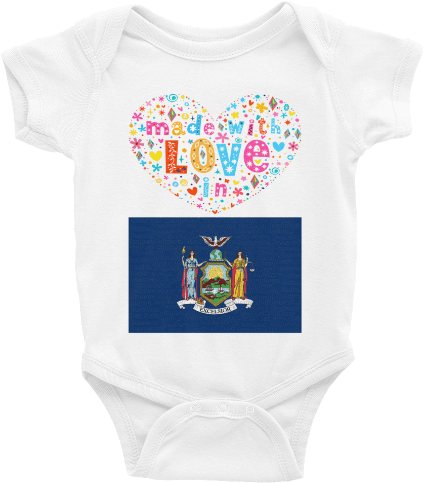 I Love New York Baby T Shirts - Infant Bodysuit (1000x1000), Png Download