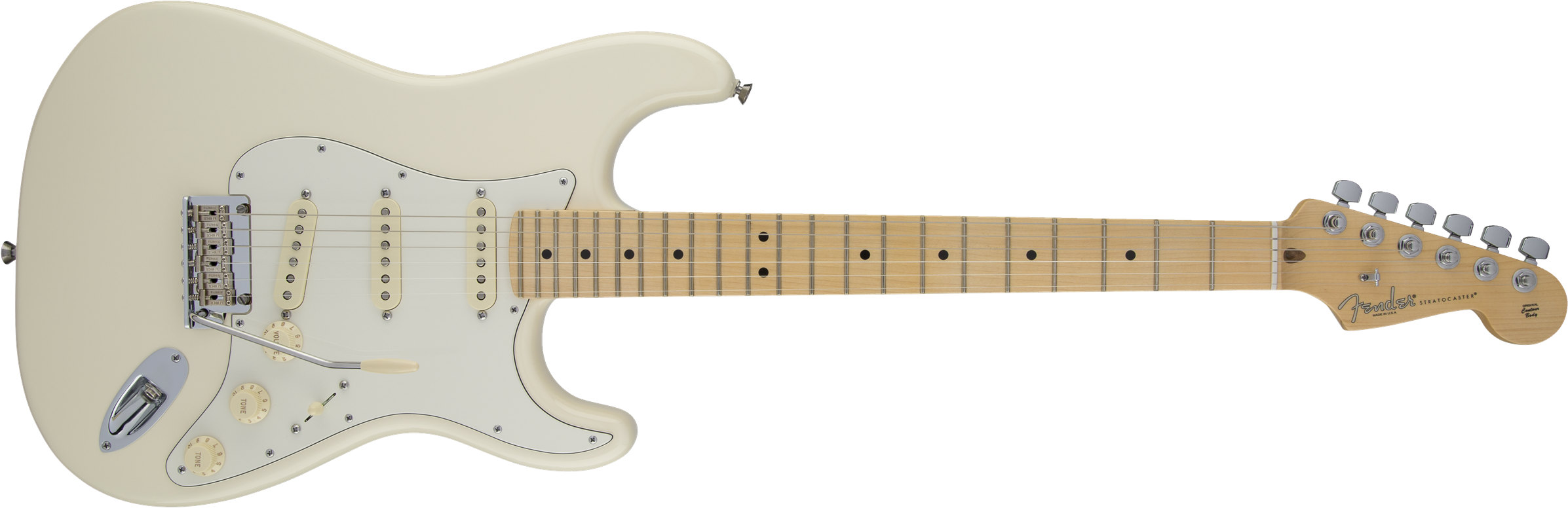 Fender Stratocaster Am Std - Fender Duo Sonic White (2400x783), Png Download