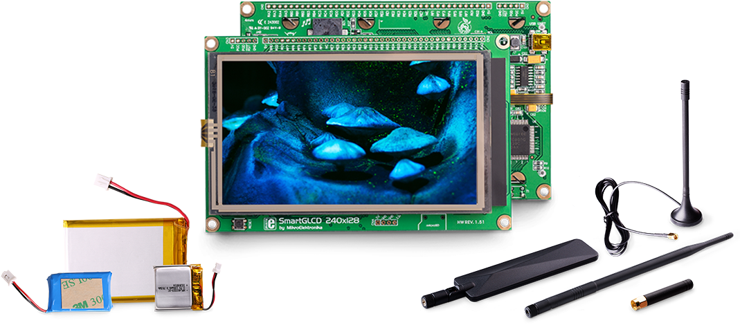 Smart Glcd, Antennas, Batteries - Electronics (1070x500), Png Download