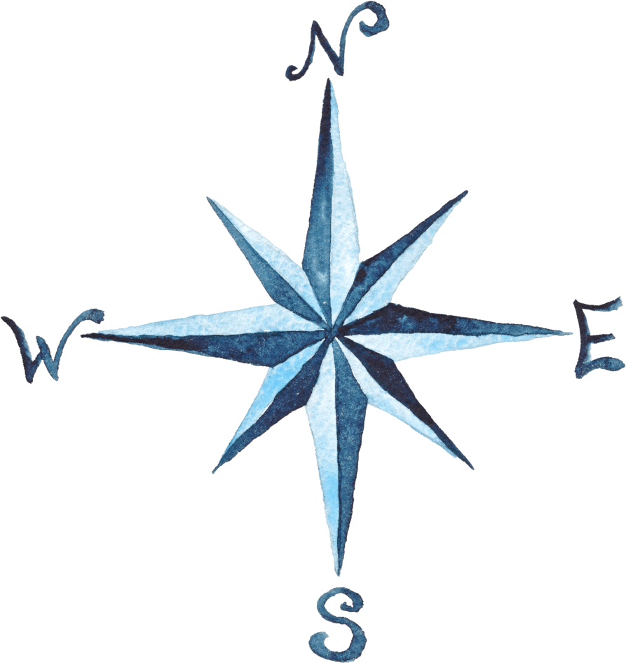 Compass Rose Png - Watercolor Compass Png (1080x1080), Png Download