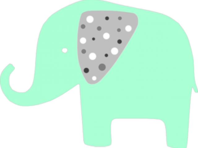 Elephant Clipart Mint - Mint Green Clipart (640x480), Png Download