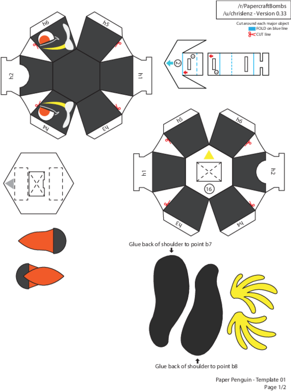 Como Hacer Un Pinguino Bomba De Origami (600x776), Png Download