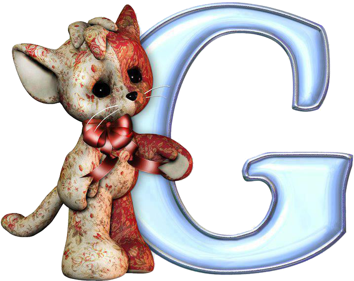 Alfabeto Azul Con Gatos Png - Letras Del Abecedario I Con Gatos (720x587), Png Download