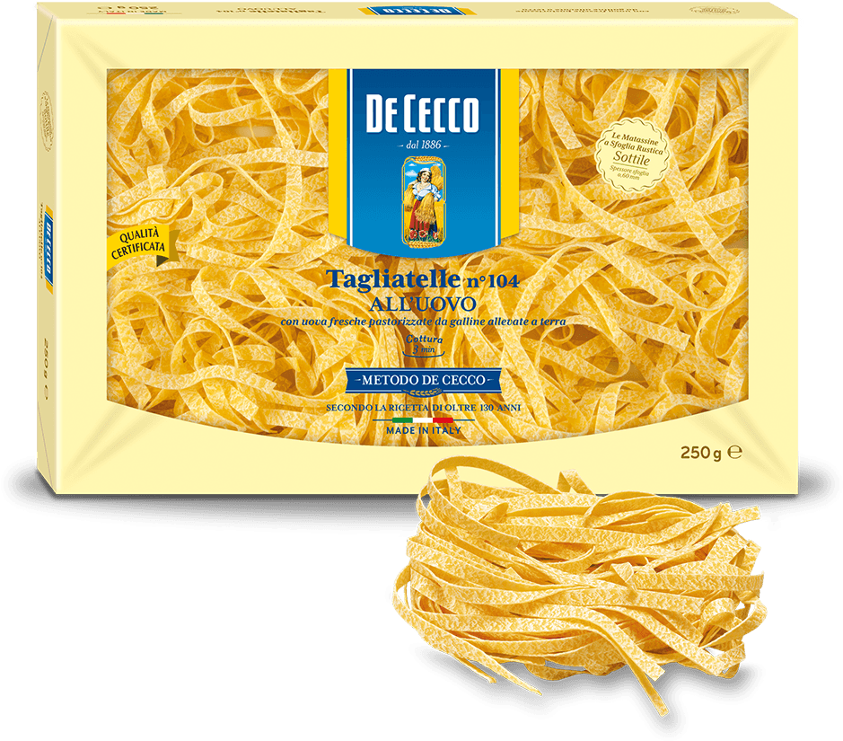 Tagliatelle N° 104 All'uovo - Tagliolini De Cecco (1024x830), Png Download