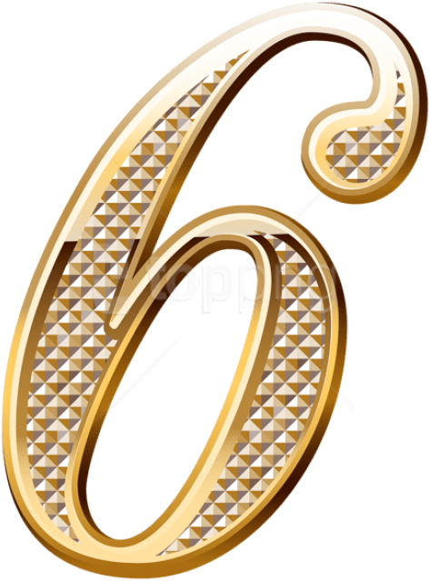 Free Png Gold Deco Number Six Png Images Transparent - Gold Number Png (481x651), Png Download