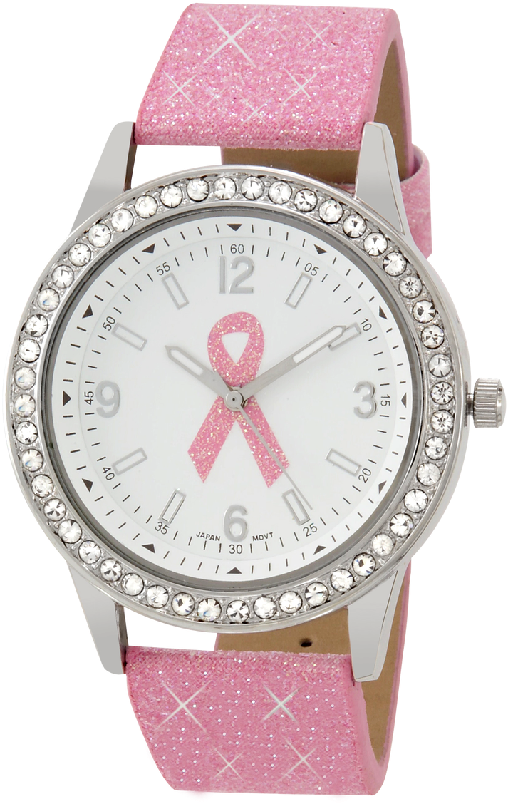 Breast Cancer Awareness Glitter Watch - Aim Mia (816x1280), Png Download