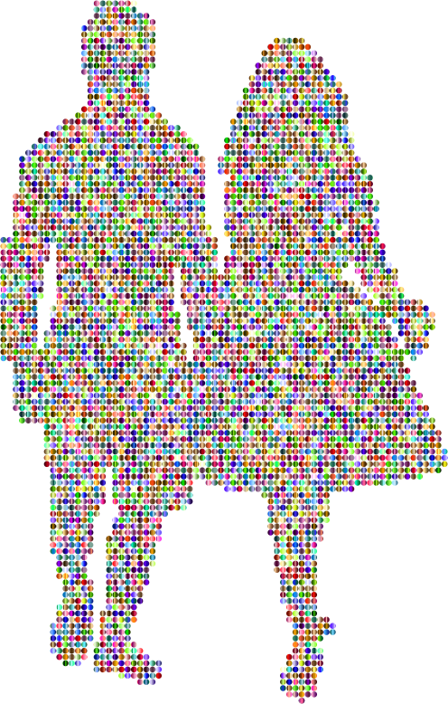 Medium Image - Romantic Couple Holding Hands Clipart (496x778), Png Download