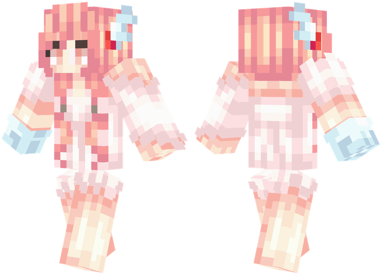 Valentines Girl - Skin Girl Minecraft Cute (804x576), Png Download