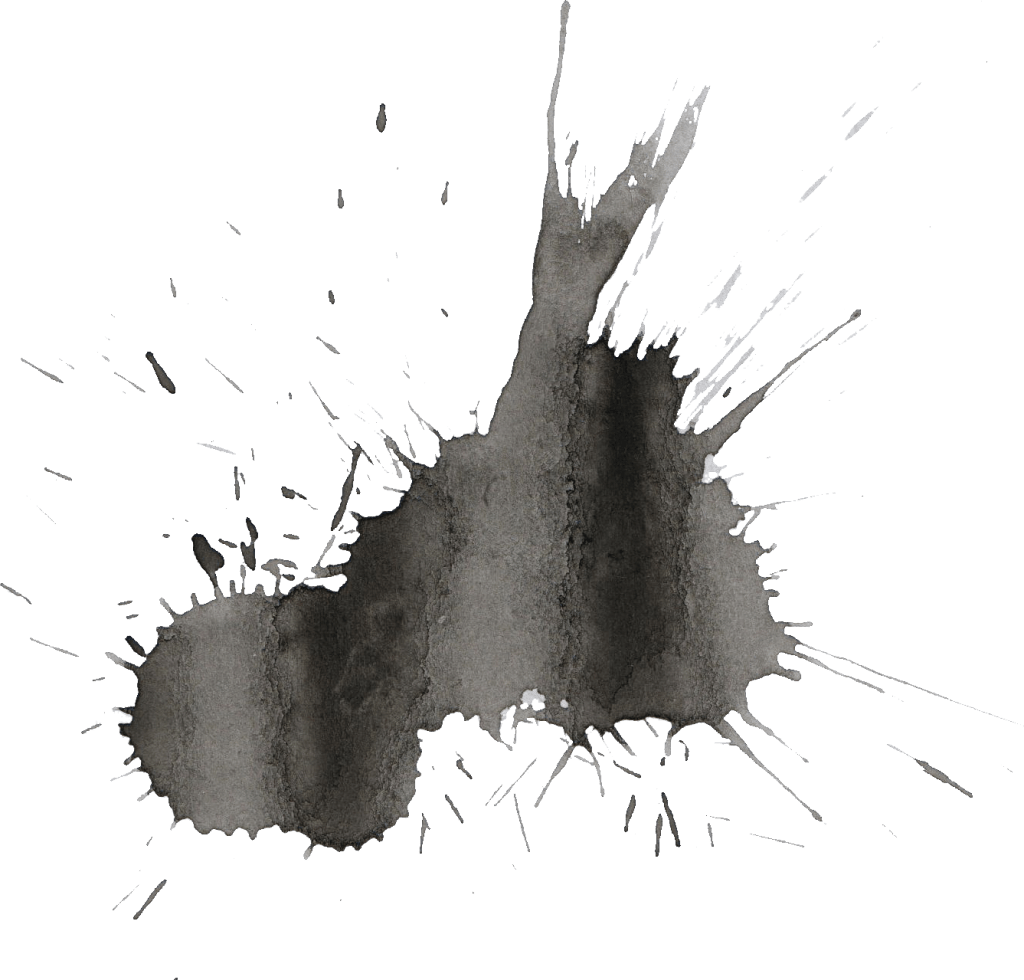 Black Watercolor Splatter - Tree (1024x980), Png Download