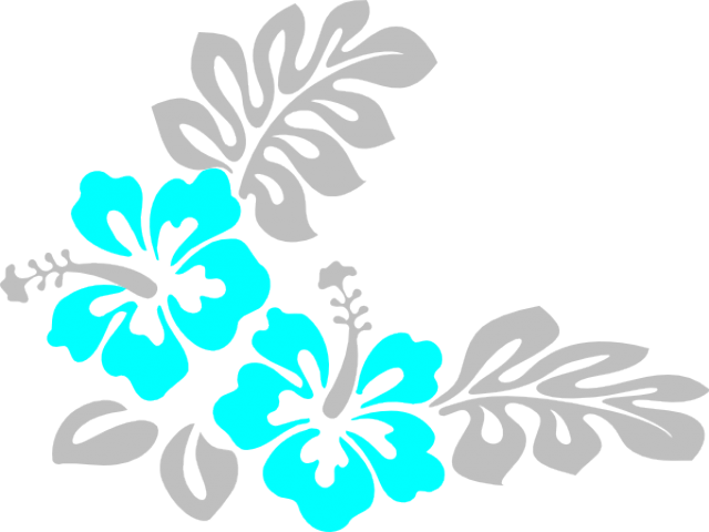 13 Hibiscus Clipart Corner Free Clip Art Stock Illustrations - Hawaiian Flower Vector Black And White (640x480), Png Download