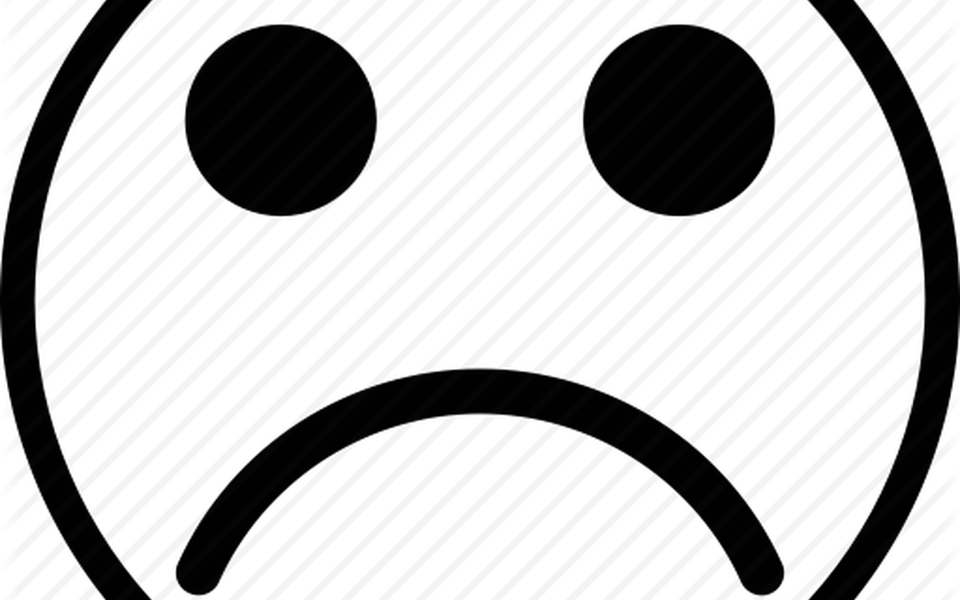 Sad Emoji Icons Free Icons - Circle (1368x855), Png Download