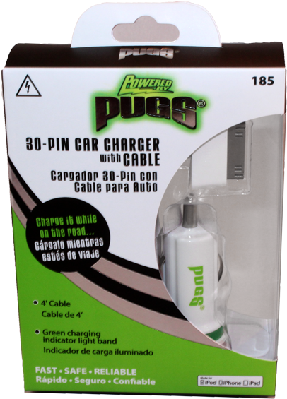 White Iphone Car Charger - Firewire Cable (494x639), Png Download