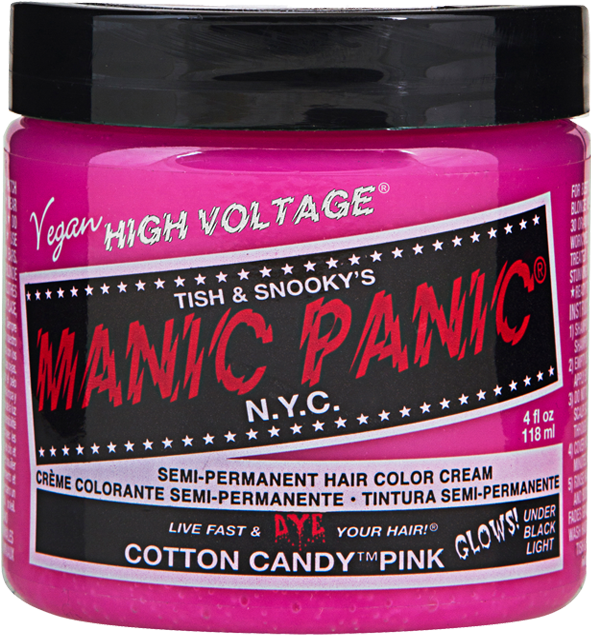 Cotton Candy Pink - Manic Panic Amplified Semi-permanent Hair Color Cotton (843x826), Png Download