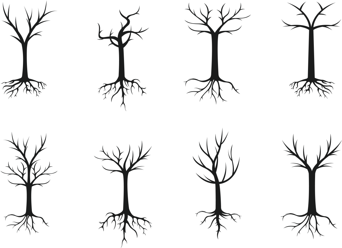 Tree Roots Silhouette Png Download Tree Roots Silhouette - Line Art (1400x980), Png Download