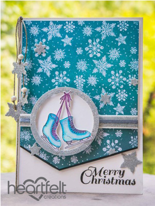 Skates On Snowflakes Background - Heartfelt Creations Celebrate The Season - Gift Wrapped (400x400), Png Download
