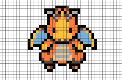 Pokemon Dragonite Pixel Art Pixel Art Pokemon Dragonite - Easy Pixel Art Dragon (480x317), Png Download