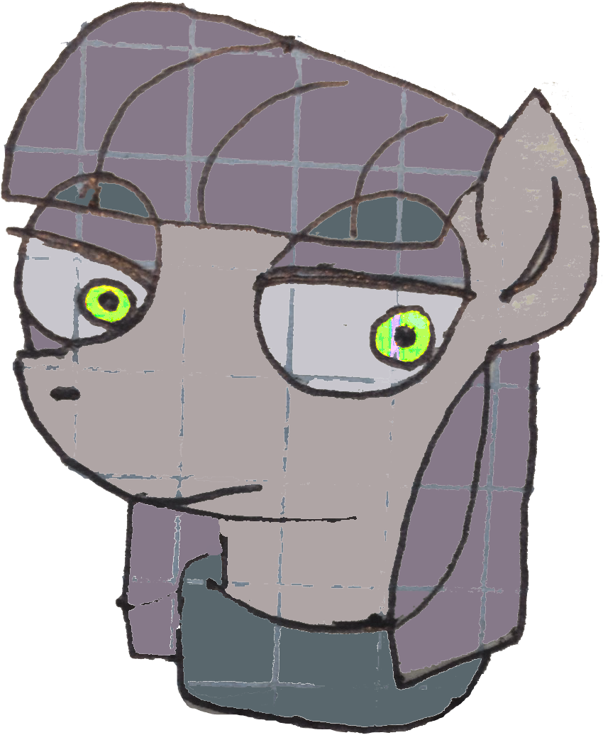 Grinwild, Colored Sketch, Face, Graph Paper, Maud Pie, - Cartoon (970x1086), Png Download