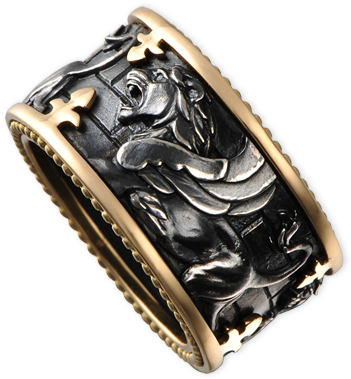 Yellow Gold 18kt, And Silver - Magerit "ring Silver Ribbon" Babylon Collection New (758x566), Png Download