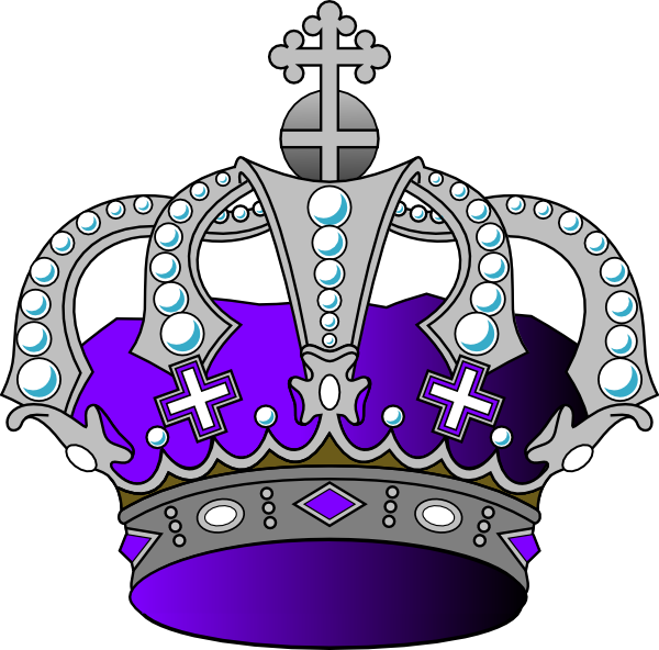 Silver Purple Crown Clip Art At Clkercom Vector Online - Purple And Silver Crown (600x592), Png Download