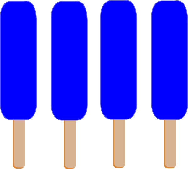4 Dark Blue Single Popsicle Clip Art - Blue Popsicle Clipart (600x539), Png Download