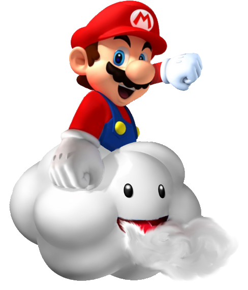 Wind Cloud - Mario On A Cloud (565x585), Png Download