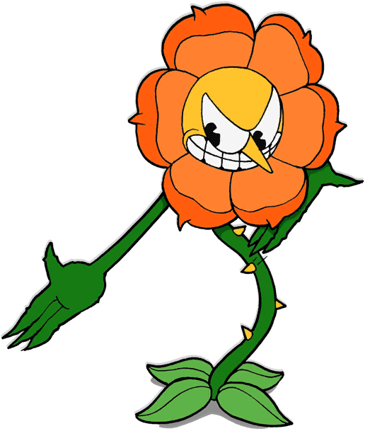 Cagney Carnation - Cuphead Cagney Carnation Png (412x479), Png Download
