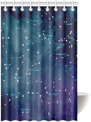 Constellations Shower Curtain 48"x72" - Funny Skull Art Shower Curtain - Pretty Clean Look (500x500), Png Download
