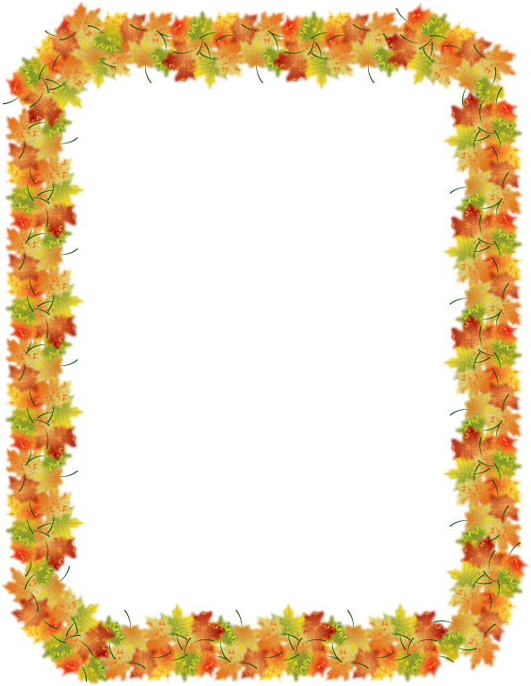 Autumn Leaves Border Png Download Big Im - Fall Leaf Border Transparent (593x765), Png Download