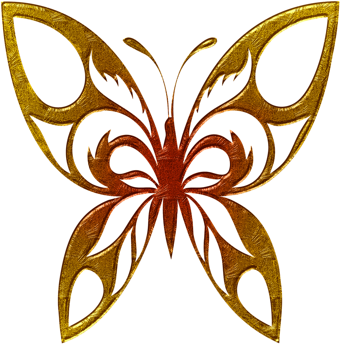 Mariposa Dorada Clipart - Black Butterfly Art Two (1280x1280), Png Download