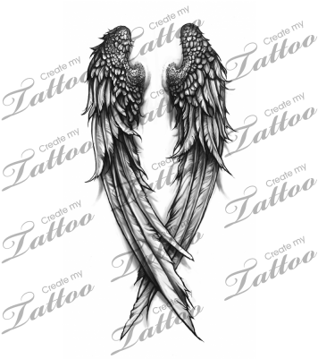Fallen Angel Wings Custom Tattoo - Fallen Angel Wings Tattoo Designs (400x400), Png Download