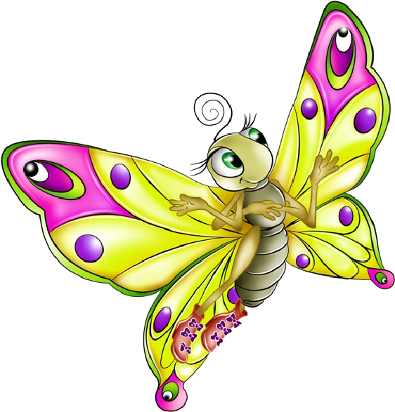 Photoshop Clipart Beautiful Butterfly - Butterflies Cartoon Transparent Background (600x600), Png Download