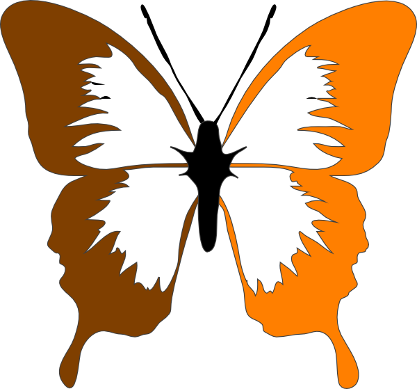 Small - Black And White Butterfly Clip Art (600x559), Png Download