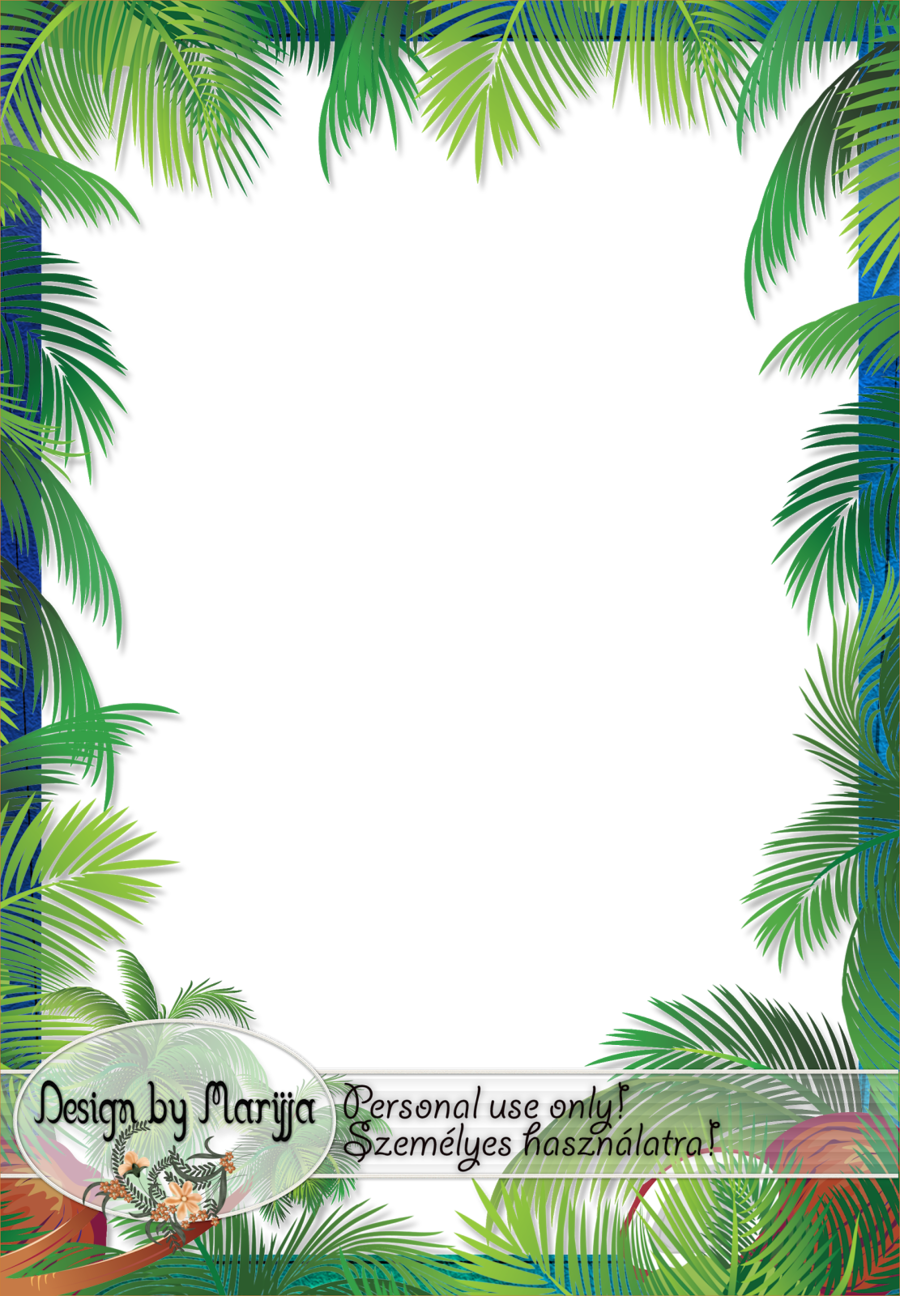 Leaf Clipart Palm Trees Picture Frames - Clip Art (900x1296), Png Download