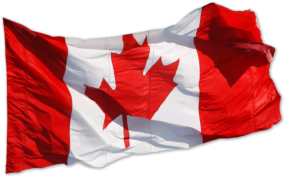 Waving Canadian Flag Png (1000x621), Png Download