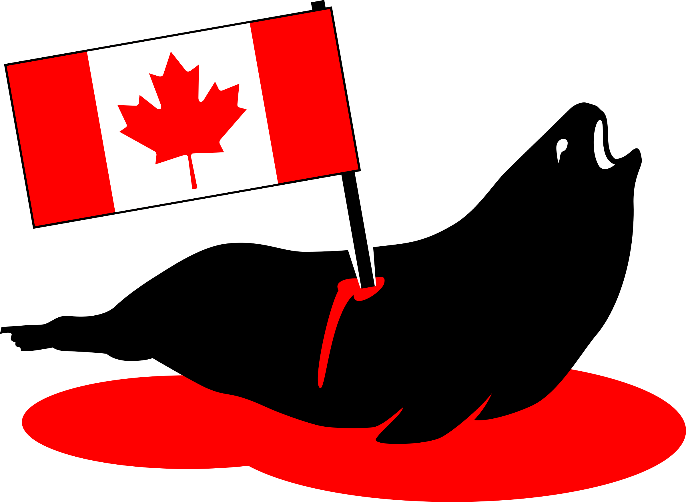 This Free Icons Png Design Of Stabbed Canadian Seal (2400x1759), Png Download