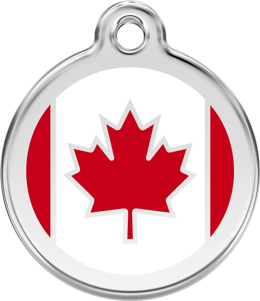 Canadian Flag Pet Tag - Red Dingo Canadian Flag Pet Id Tag - Red (1500x1500), Png Download