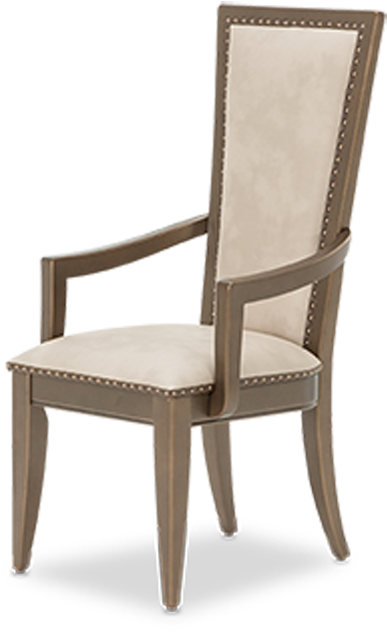 1perfectchoice Set Of 2 Nail Head Trim Beige Leatherette - Set Of 2 Nail Head Trim Beige Leatherette Dining Arm (700x861), Png Download