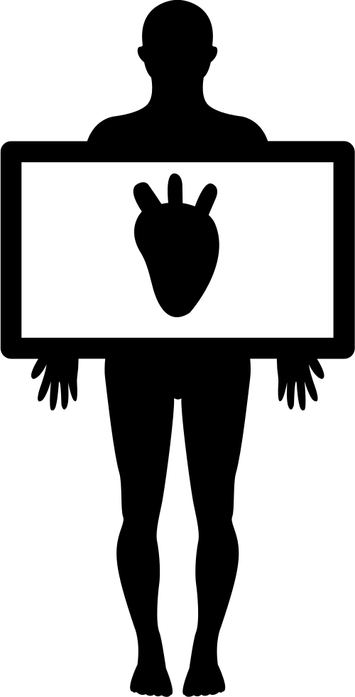 Human Body With Heart Silhouette Comments - Human Body (500x980), Png Download