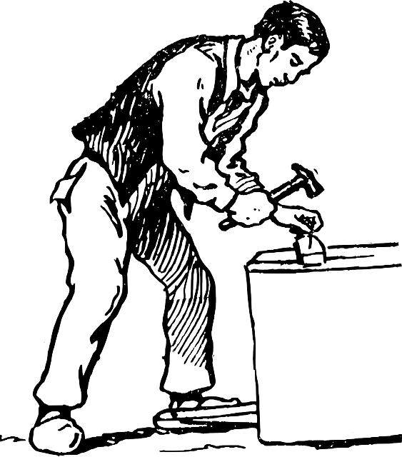 Nail Clipart Carpenter ~ Frames ~ Illustrations ~ Hd - Sketch Of A Carpenter (563x640), Png Download