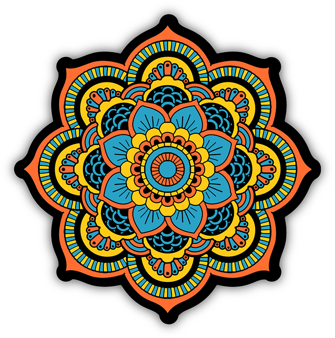 Sacred Geometry Mandala V4 Bumper Stickers - Divine Designs Detailed Mandala Design Black White (720x720), Png Download