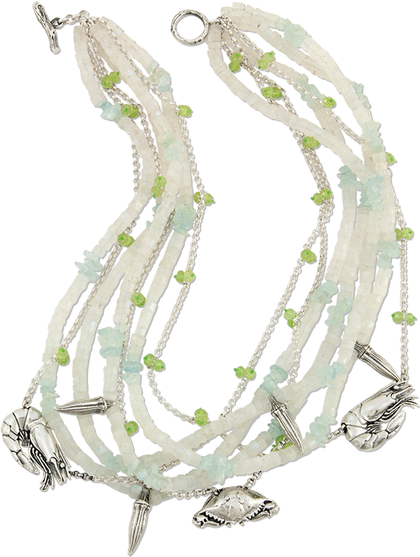 Gumbo Moonstone Necklace - Mignon Faget Gumbo Moonstone Necklace - Sterling Silver (1520x1020), Png Download