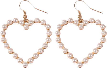 Itgirl Shop Pearl Hearts Minimal Earrings Aesthetic - Pearl Hearts Minimal Earrings (460x460), Png Download