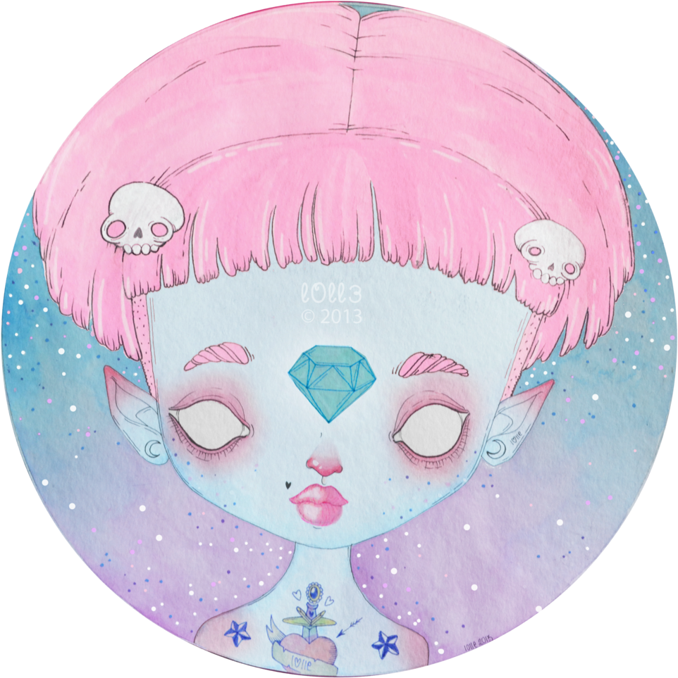Kawaii - Pastel Goth Illustration (1024x1057), Png Download