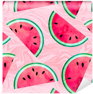 Fruity Seamless Vector Pattern With Watercolor Paint - Texture Anguria (400x400), Png Download